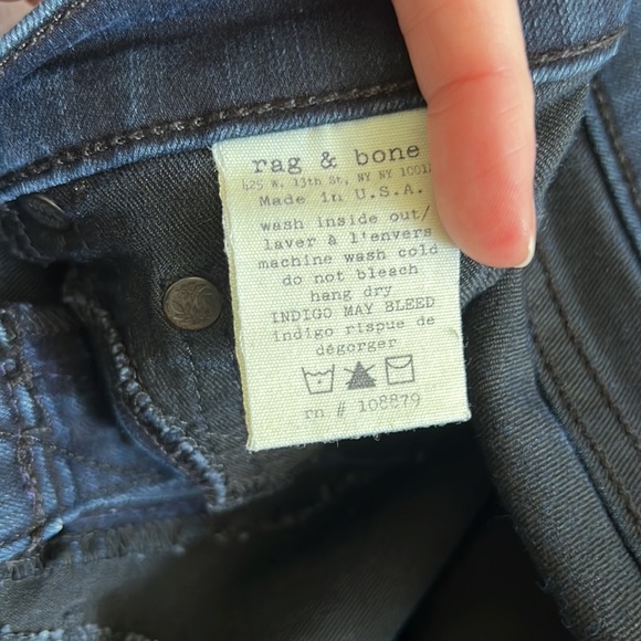 Rag & Bone Dark Blue Jeans - “legging” EUC - Picture 5 of 5